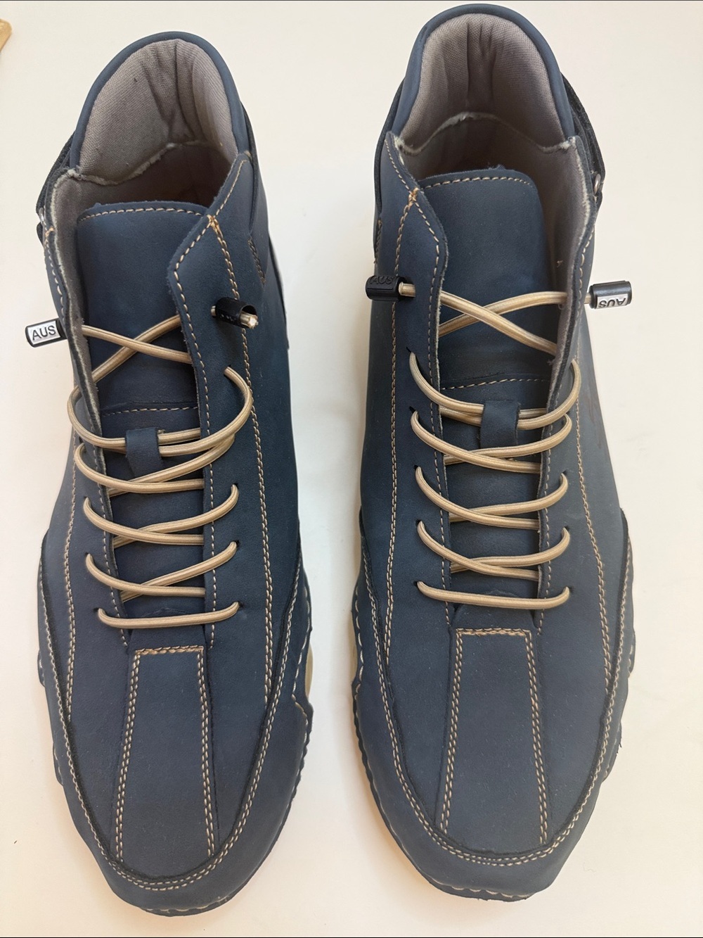 Salkin Men’s Blue Casual High Top Sneaker EU 45 US 11-11.5 Lace Up Walking Shoes - Picture 4 of 10